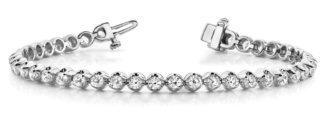 Illusion Diamond Line 14K White Gold Bracelet