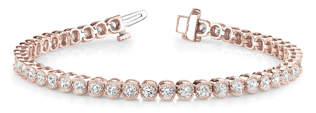 14K Rose Gold Lab Diamond Bezel Line Bracelet