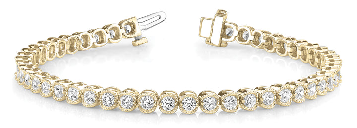 Yellow Gold Lab Diamond In Line Bezel Bracelet