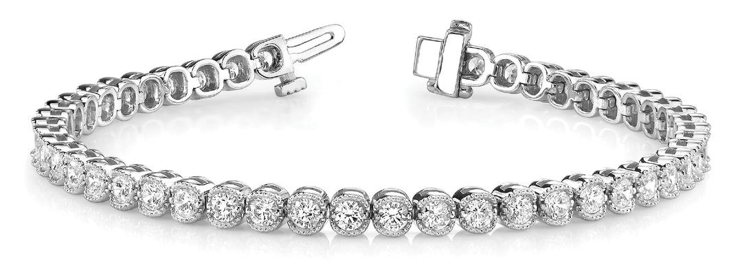 White 14K Gold Lab Diamond Bezel Bracelet