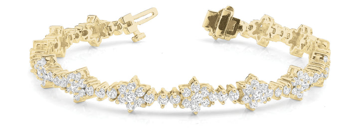 14K Yellow Gold Diamond Tennis Bracelet