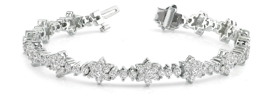 14K White Gold Lab Diamond Tennis Bracelet