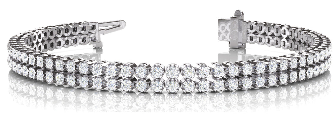 White Platinum 140 Diamond Multi-Row Bracelet