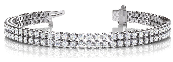 Multi-Row Diamond Tennis Bracelet in 14K White Gold