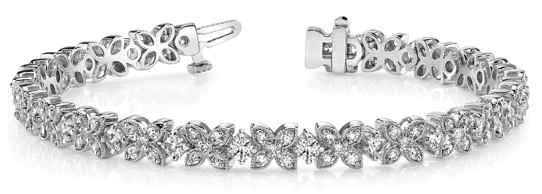 White Gold Lab Diamond Fashion Tennis Bracelet