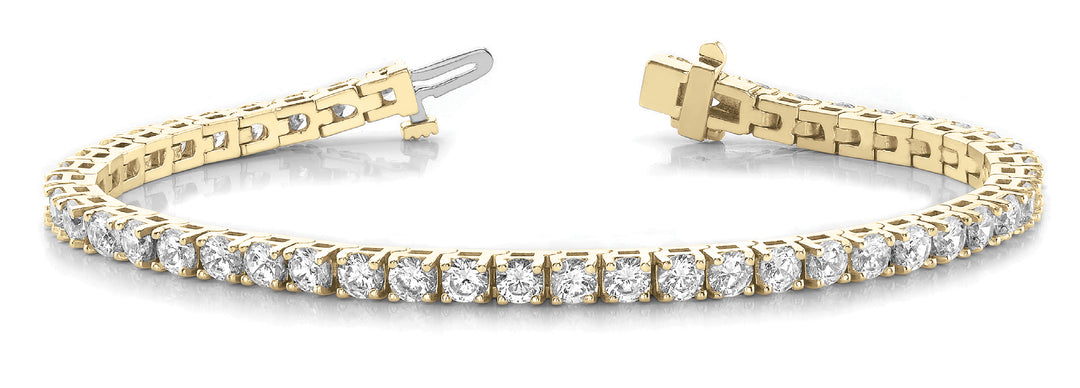 18K Yellow Gold Diamond In-Line Tennis Bracelet