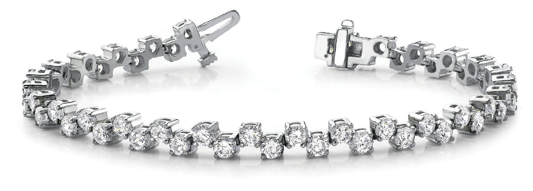 14K White Gold Lab Diamond Tennis Bracelet