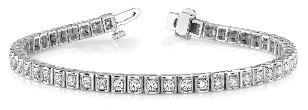 14K White Gold Lab Diamond In-Line Bracelet