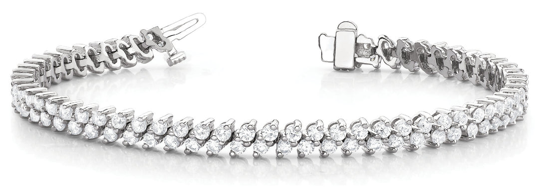 Multi-Row Diamond Tennis Bracelet in 14K White Gold