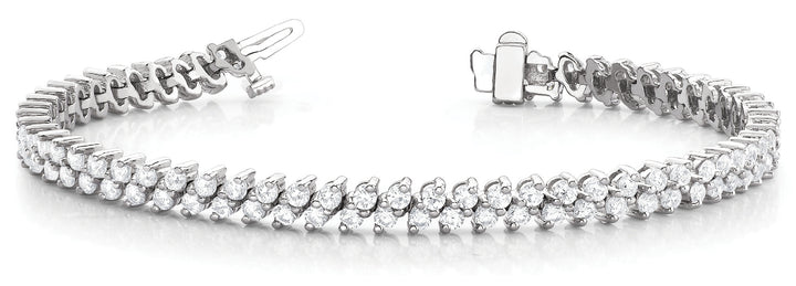 Multi-Row Diamond Tennis Bracelet in 18K White Gold