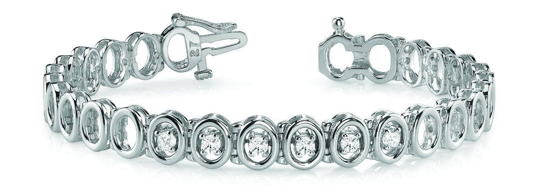 18K White Gold Lab Diamond Bracelet