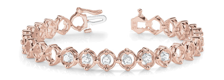 Rose Gold Lab Diamond Fashion Tennis Bracelet