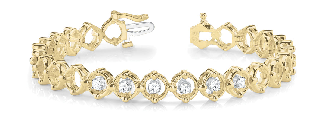 14K Yellow Gold Diamond Fashion Bracelet