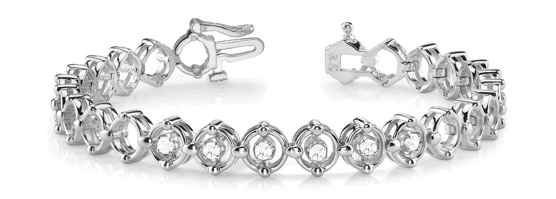 14K White Gold Lab Diamond Bracelet