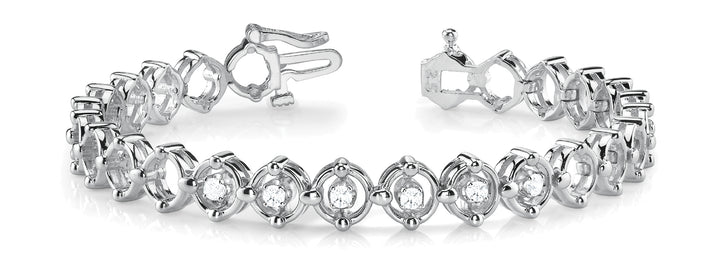 White Platinum 7-Diamond Fashion Bracelet