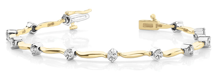 14K Yellow Gold Diamond Fashion Bracelet
