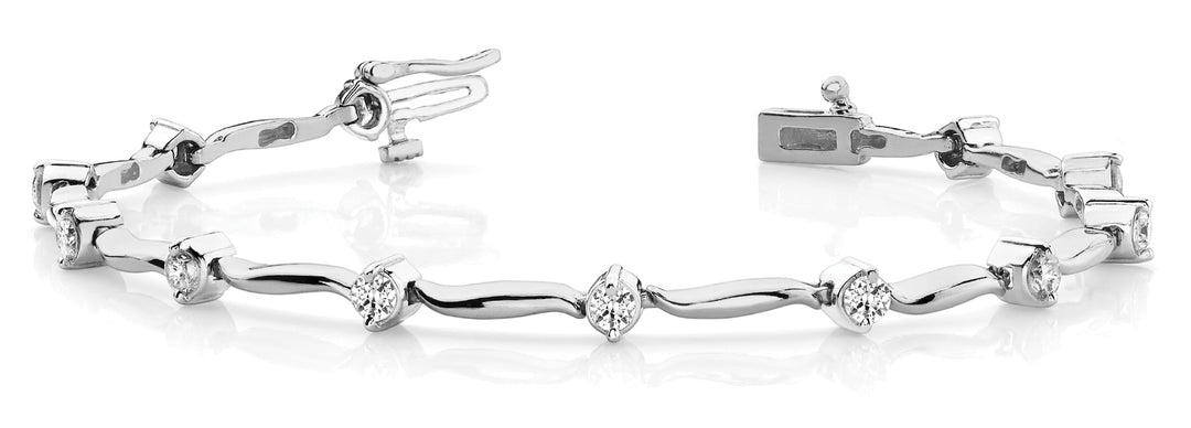White Gold Lab Diamond Fashion Tennis Bracelet
