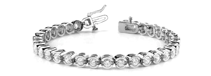 18K White Gold Diamond Bezel Bracelet