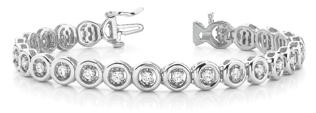18K White Gold Lab Diamond In Line Bracelet