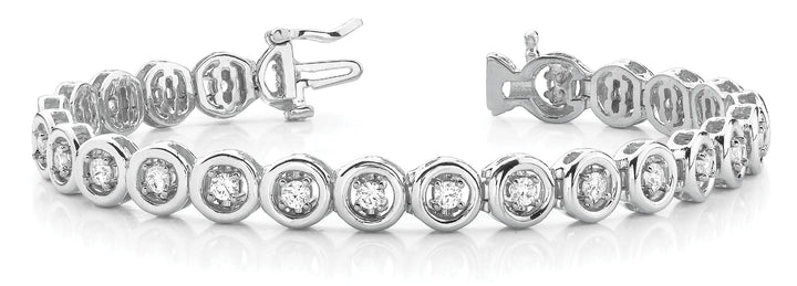 18K White Gold Lab Diamond In Line Bracelet