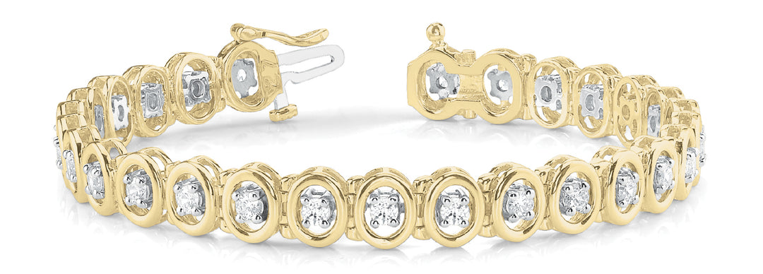 14K Yellow Gold Lab Diamond In-Line Tennis Bracelet