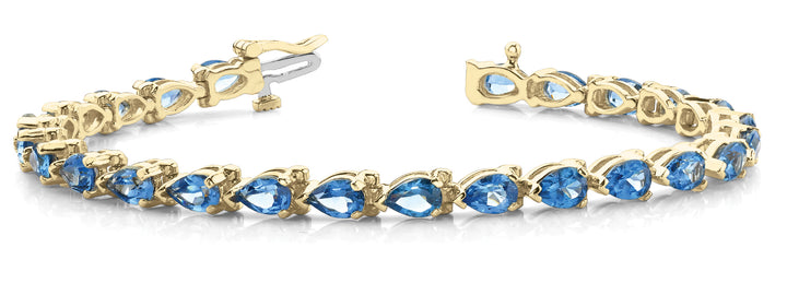 14K Yellow Gold Pear Diamond Fashion Bracelet