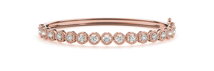 14K Rose Gold Diamond Bangle