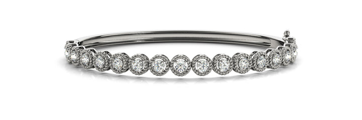 18K White Gold Lab Diamond Bangle
