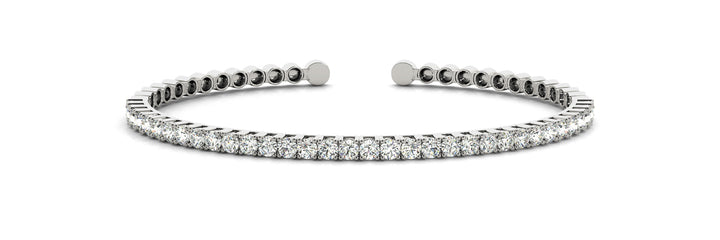 14K White Gold Diamond Bangle Bracelet