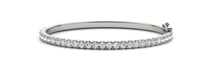 Premium 18K White Gold Diamond Bangle Bracelet