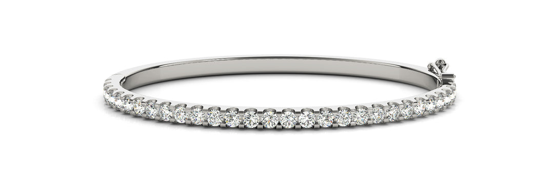 14K White Gold Lab Diamond Classic Bangle