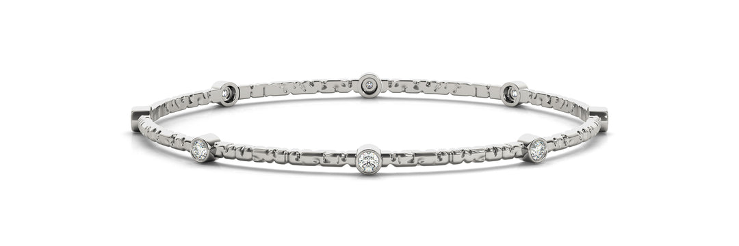 14K White Gold Diamond Bangle Bracelet