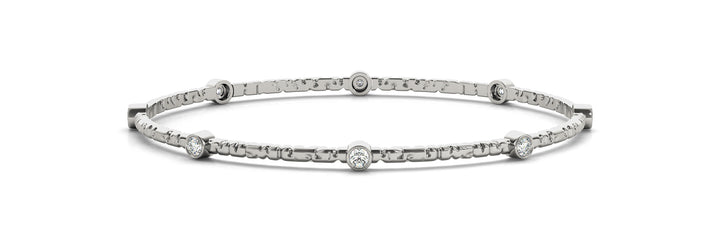 14K White Gold Diamond Bangle Bracelet