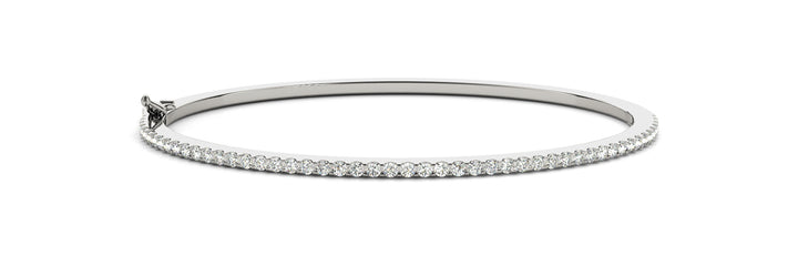 14K White Gold Diamond Bangle Bracelet