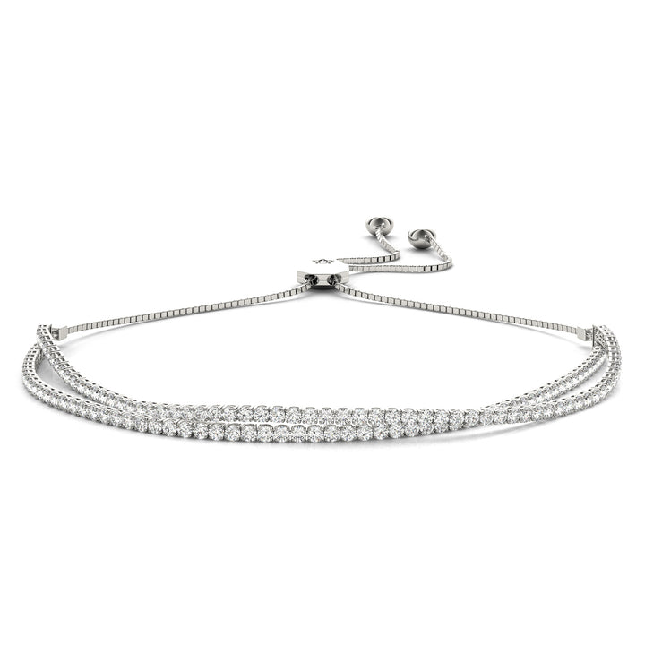 2 1/3 ct tw Lab Diamond In Line Adjustable Tennis Bracelet