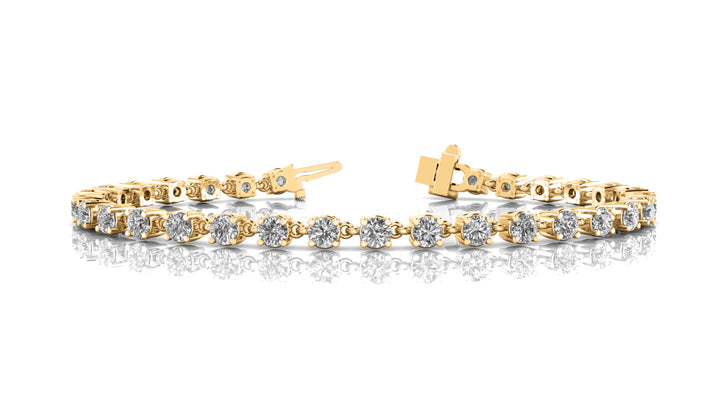 18K Yellow Gold Lab Diamond 4-Prong Bracelet