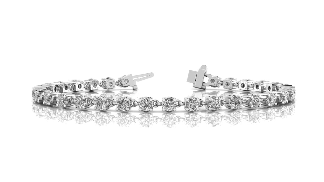 White Gold 4 Prong Lab Diamond Tennis Bracelet
