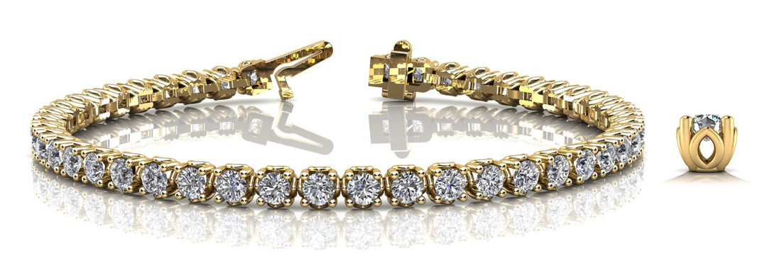 18K Yellow Gold Diamond Inline Bracelet