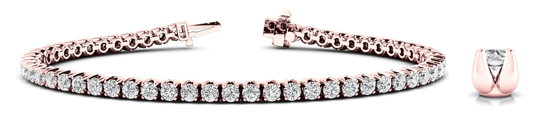 Rose Gold Lab Diamond Inline Tennis Bracelet