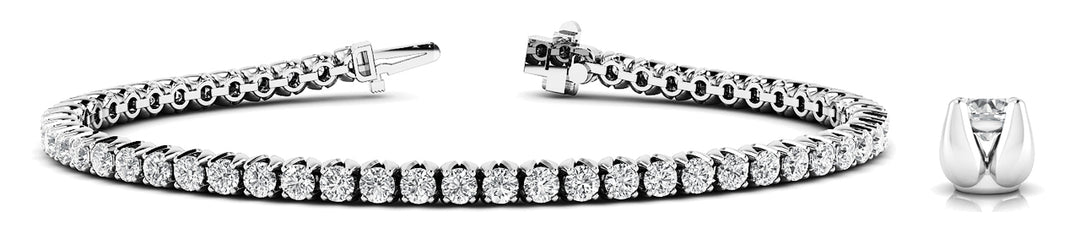 White Gold Lab Diamond Inline Tennis Bracelet