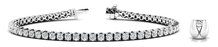 White Gold Lab Diamond Inline Tennis Bracelet