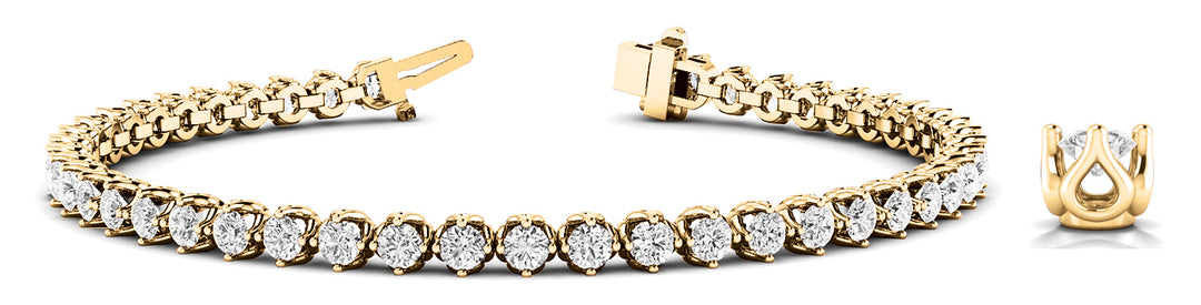 14K Yellow Gold Lab Diamond Inline Tennis Bracelet