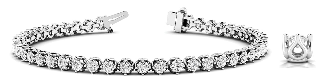 64 Diamond 18K White Gold Inline Tennis Bracelet
