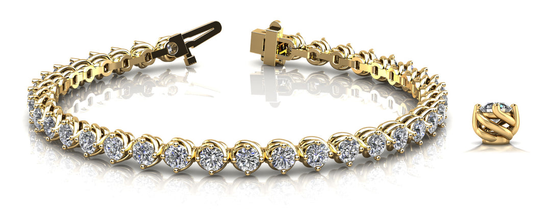 18K Yellow Gold Diamond In-Line Tennis Bracelet