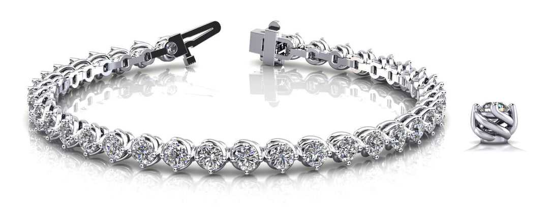 White Gold Lab Diamond 4-Prong Tennis Bracelet