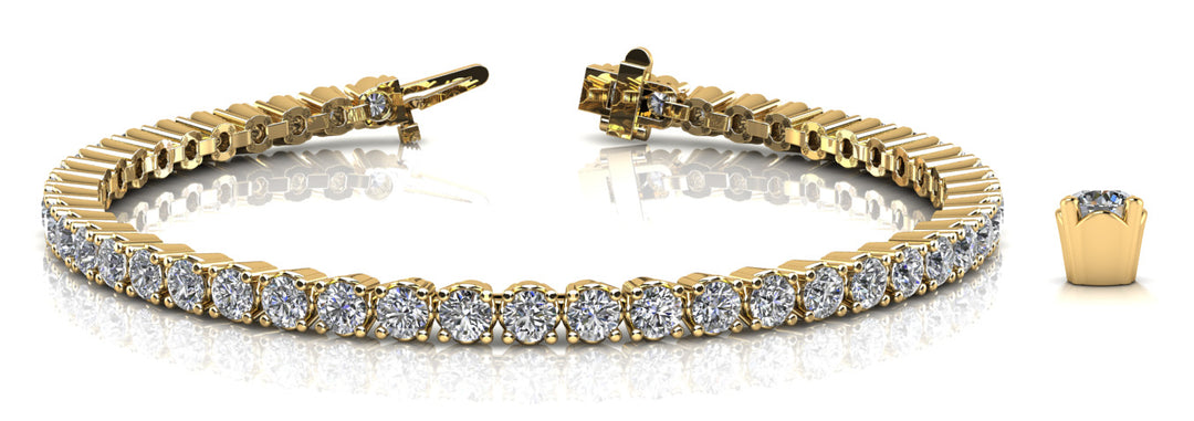 14K Yellow Gold Lab Diamond In-Line Tennis Bracelet