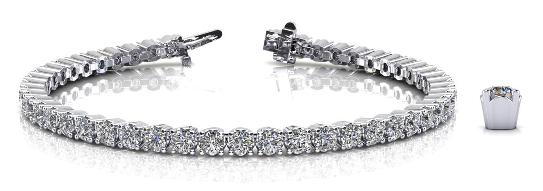 White Platinum 65-Stone Diamond Tennis Bracelet