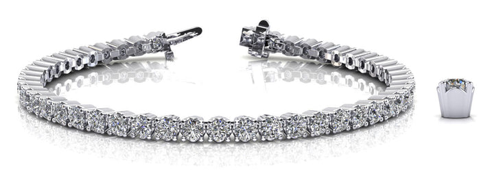White Platinum 65-Stone Diamond Tennis Bracelet