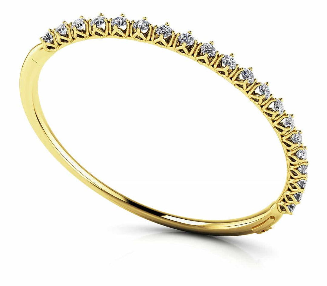 White Platinum 24-Diamond 4 Prong Bangle