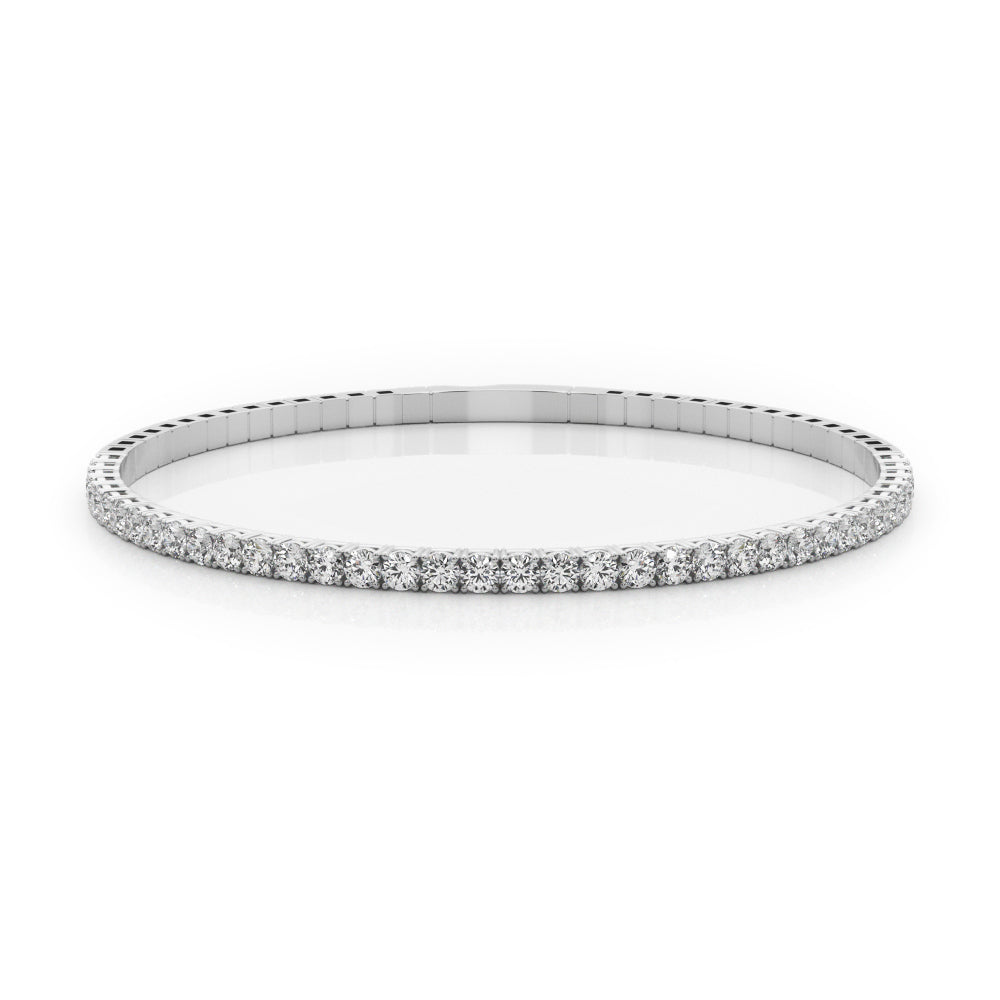 18K White Gold Lab Diamond Flex Half Bangle